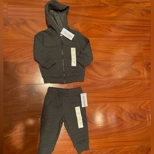 Cat and Jack 12m charcoal hoodie and jogger set